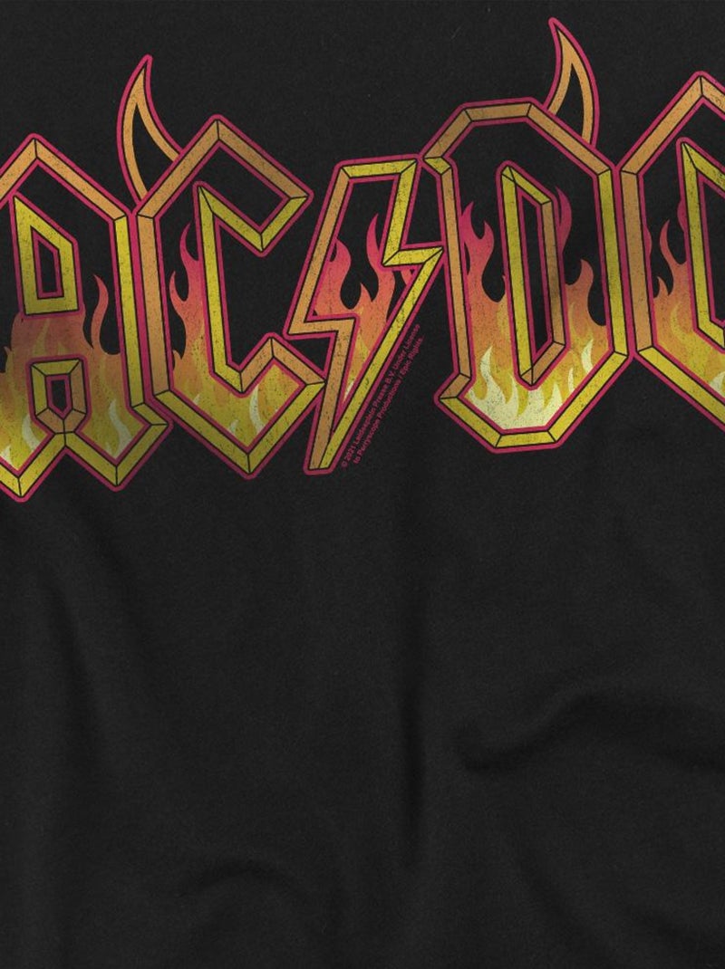 AC/DC - T-shirt motif logo enflammé Noir - Kiabi
