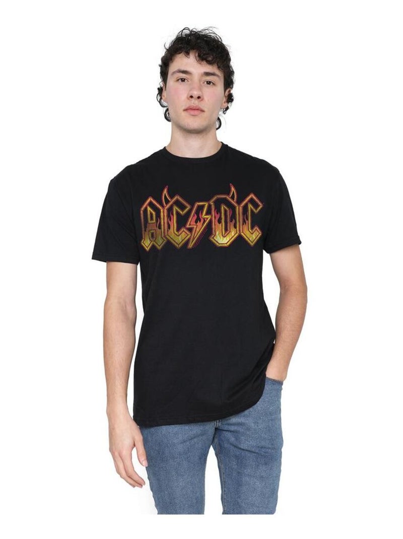 AC/DC - T-shirt motif logo enflammé Noir - Kiabi