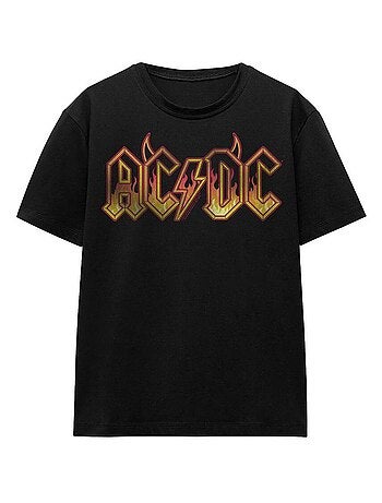 AC/DC - T-shirt motif logo enflammé