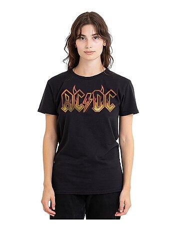 AC/DC - T-shirt motif logo enflammé