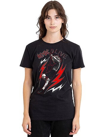 AC/DC - T-shirt motif sur l'avant LIVE