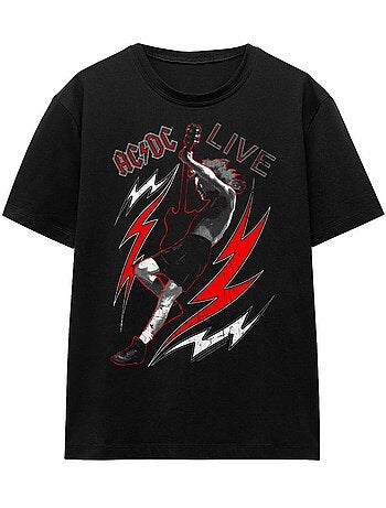 AC/DC - T-shirt motif sur l'avant LIVE