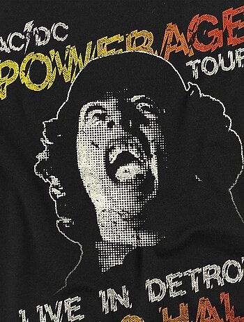 AC/DC - T-shirt motif sur l'avant POWERAGE TOUR