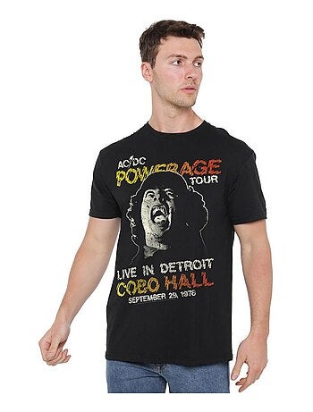 AC/DC - T-shirt motif sur l'avant POWERAGE TOUR