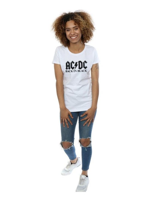 AC/DC - T-shirt motif/style logo BACK IN BLACK - Kiabi