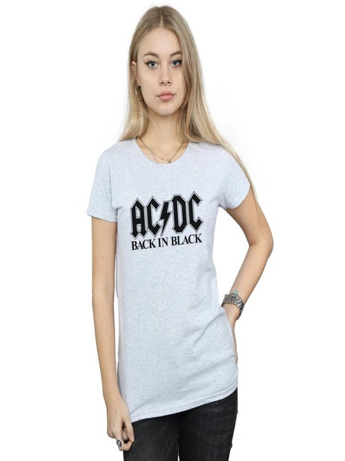 AC/DC - T-shirt motif/style logo BACK IN BLACK - Kiabi