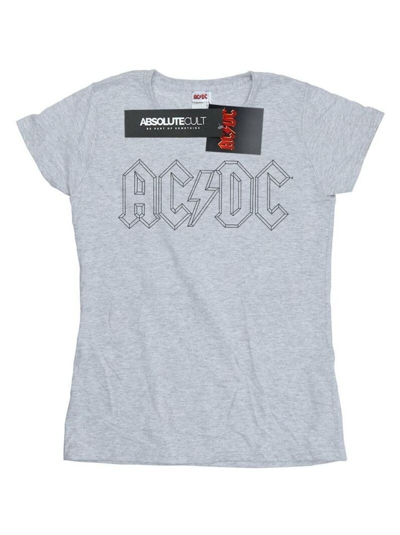 AC/DC - T-shirt motif/style logo Gris chiné - Kiabi
