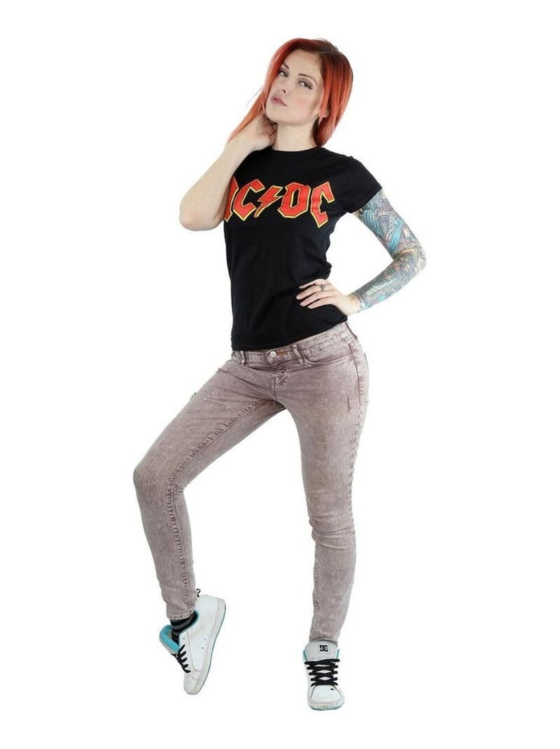 AC/DC - T-shirt motif/style logo Noir - Kiabi