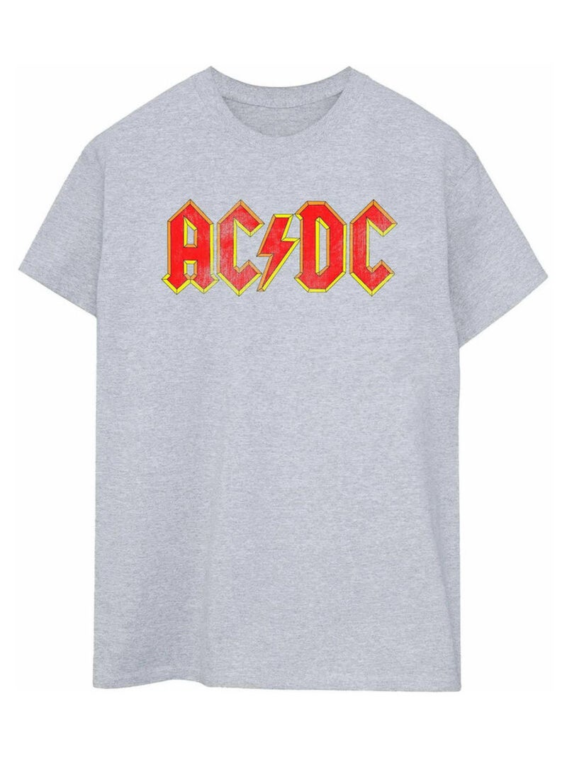 AC/DC - T-shirt motif/style logo usé Gris chiné - Kiabi