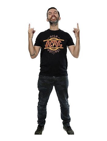 AC/DC - T-shirt motif/style logo usé HIGH VOLTAGE