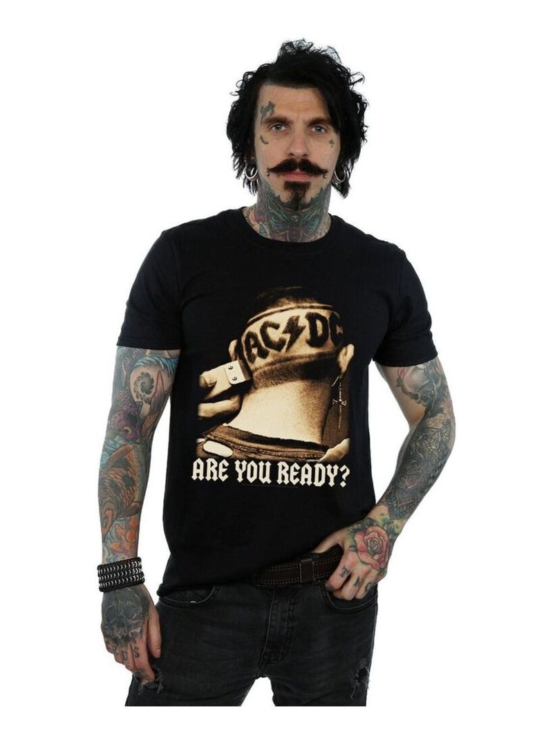 AC/DC - T-shirt motif/style Poils ARE YOU READY? Noir - Kiabi