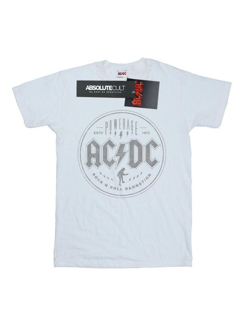 AC/DC - T-shirt ROCK N ROLL DAMNATION Blanc - Kiabi