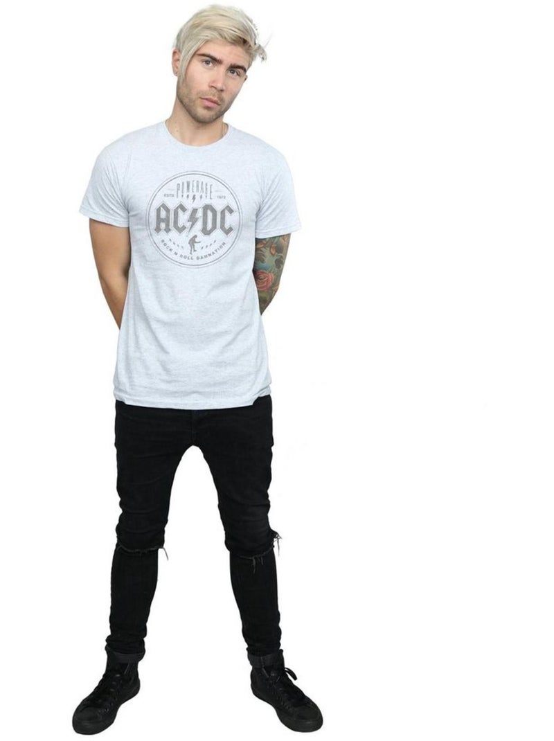 AC/DC - T-shirt ROCK N ROLL DAMNATION Gris chiné - Kiabi