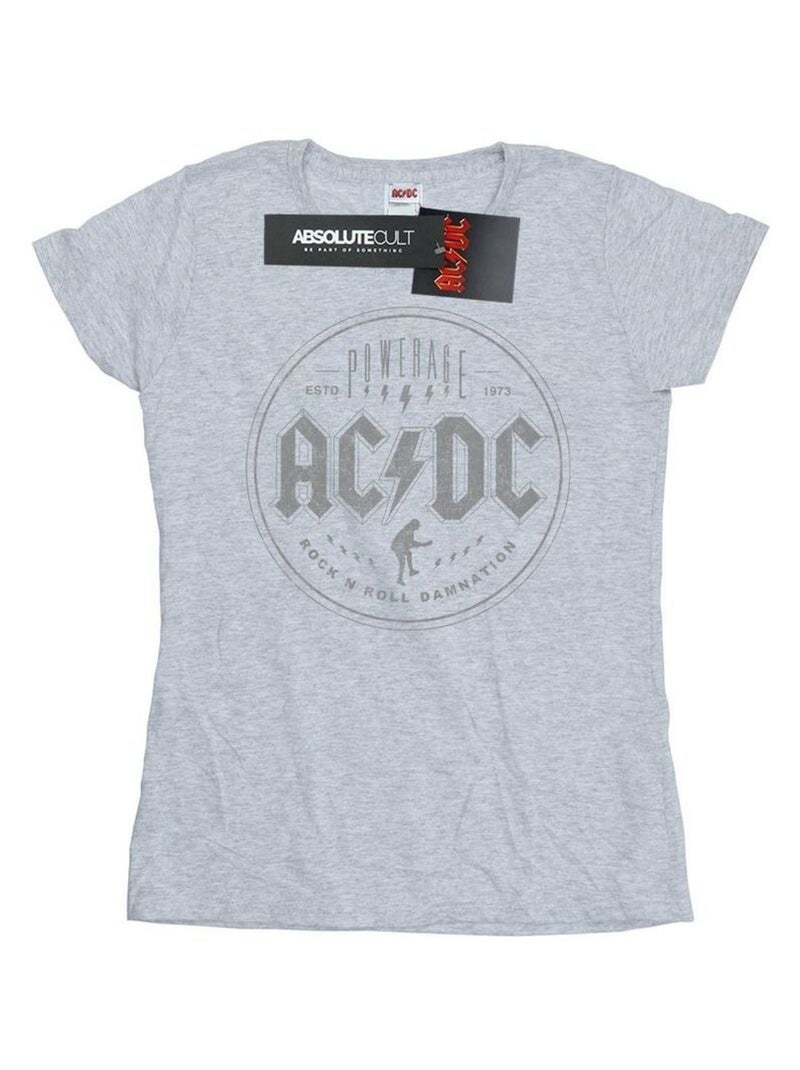 AC/DC - T-shirt ROCK N ROLL DAMNATION Gris chiné - Kiabi