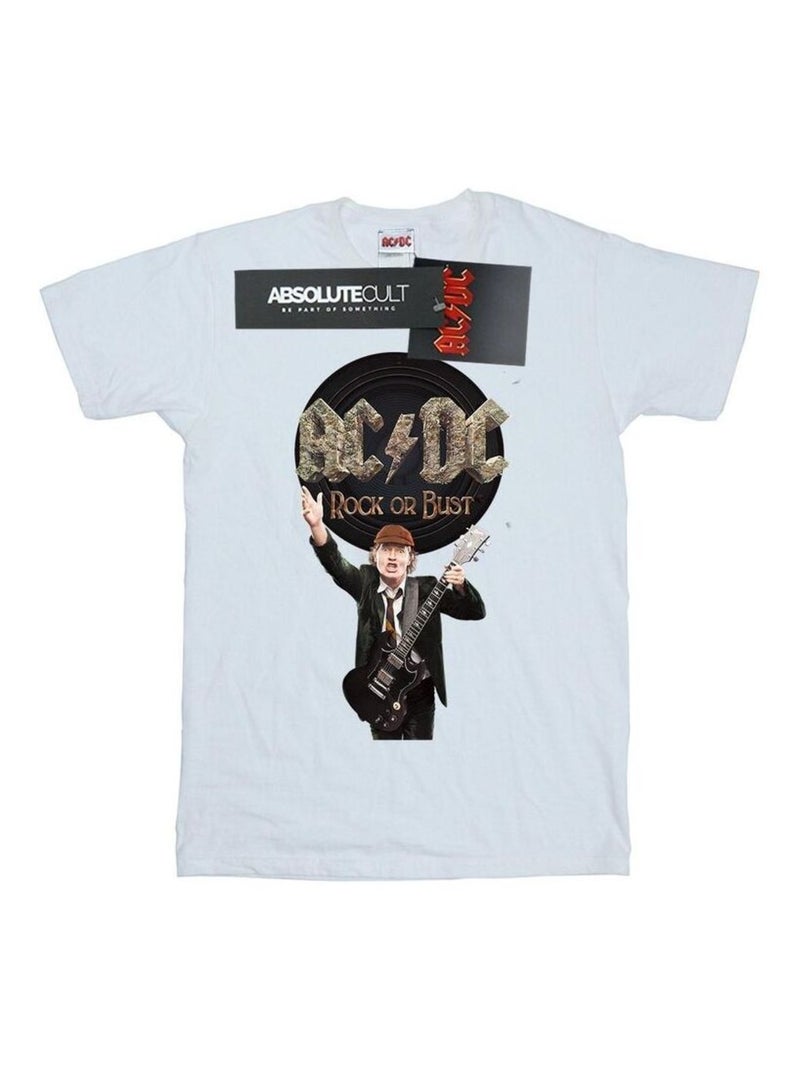 AC/DC - T-shirt ROCK OR BUST Blanc - Kiabi