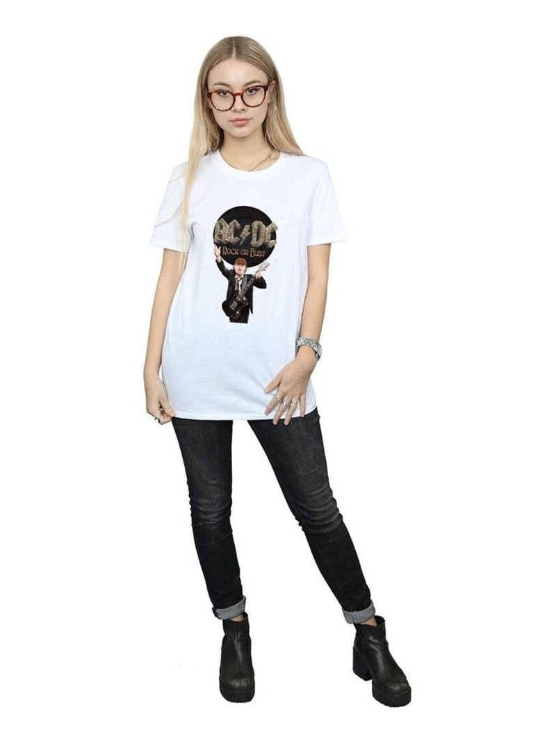 AC/DC - T-shirt ROCK OR BUST Blanc - Kiabi
