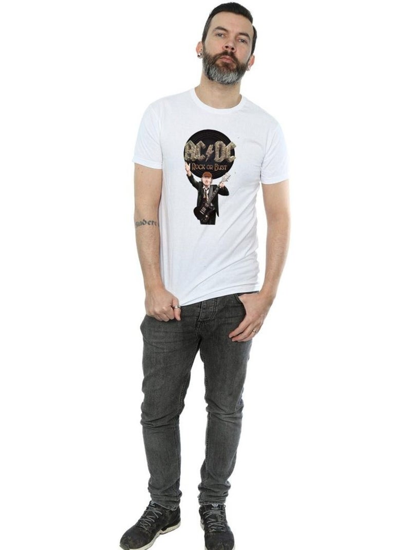 AC/DC - T-shirt ROCK OR BUST Blanc - Kiabi