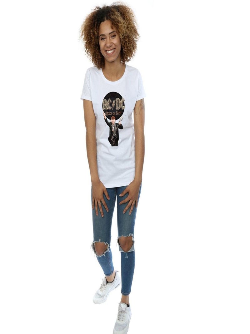 AC/DC - T-shirt ROCK OR BUST Blanc - Kiabi