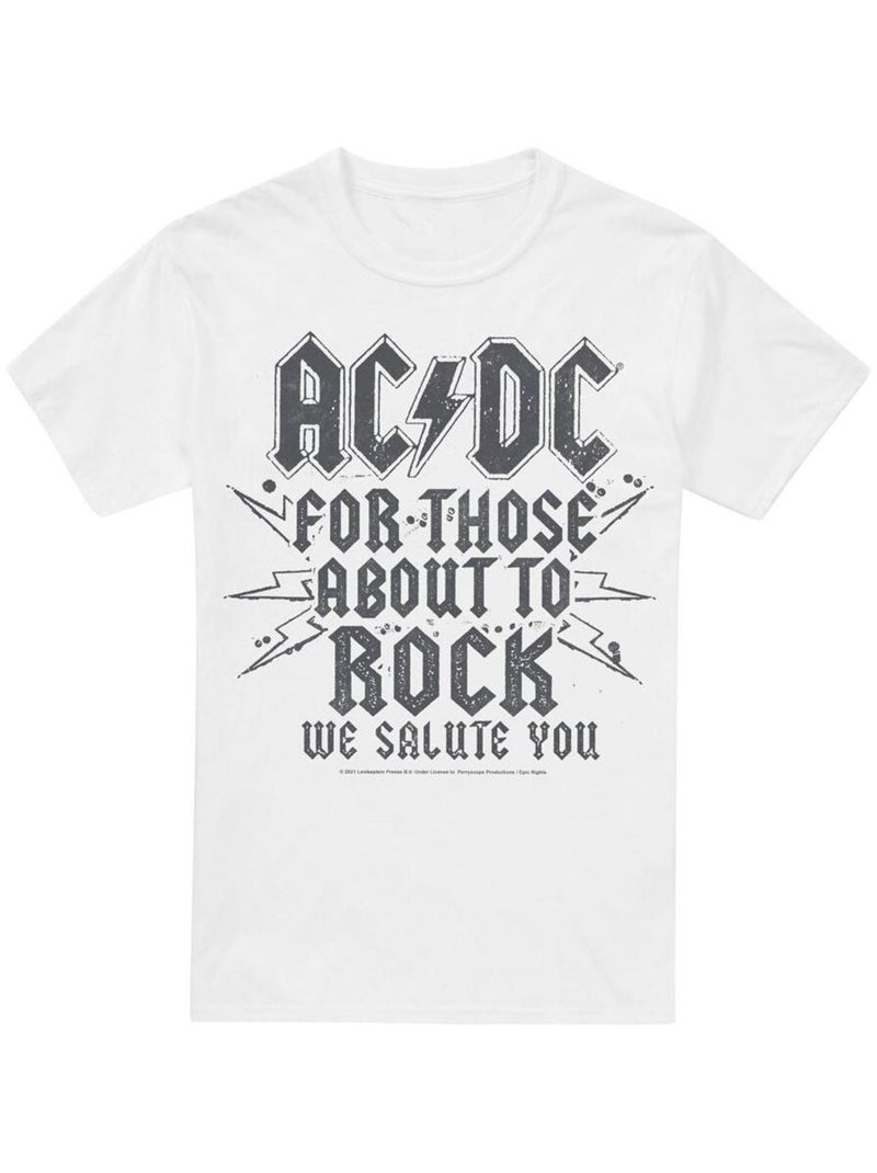 AC/DC - T-shirt SALUTE Blanc - Kiabi