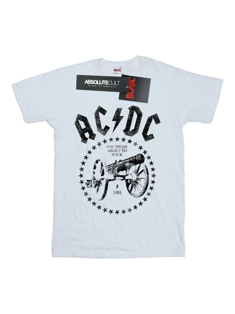 AC/DC - T-shirt WE SALUTE YOU Blanc - Kiabi