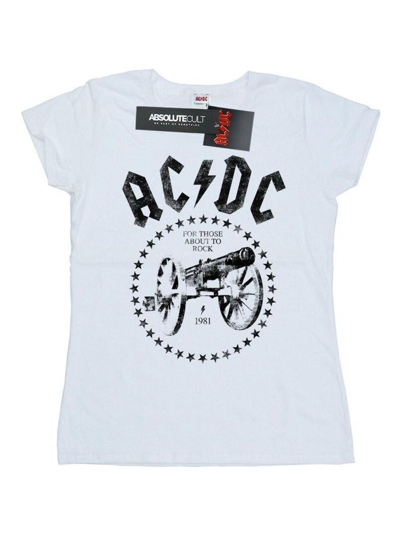 AC/DC - T-shirt WE SALUTE YOU Blanc - Kiabi