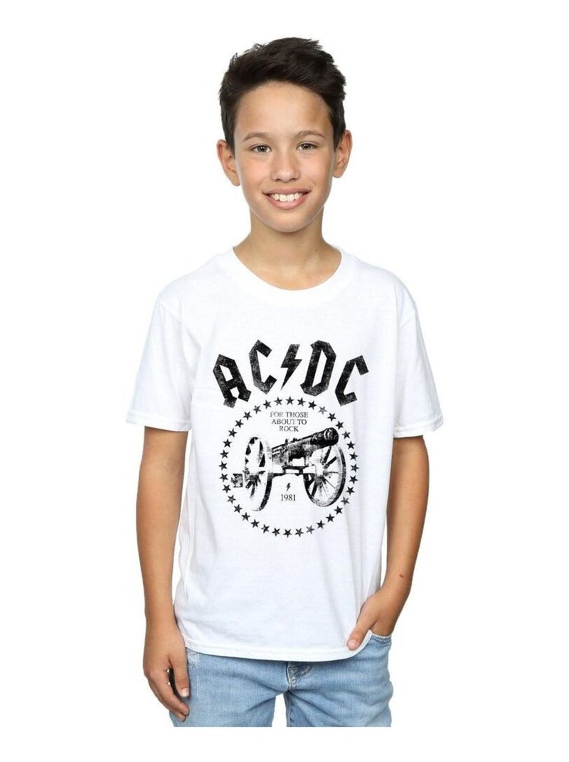 AC/DC - T-shirt WE SALUTE YOU Blanc - Kiabi