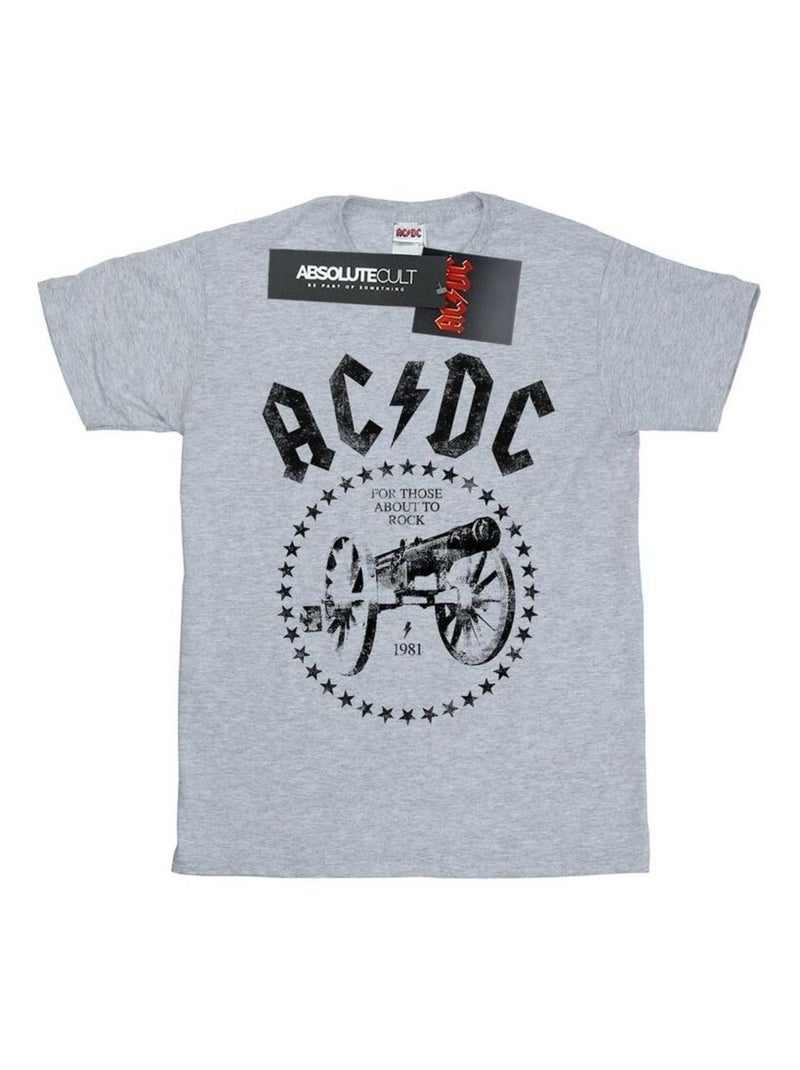 AC/DC - T-shirt WE SALUTE YOU Gris chiné - Kiabi
