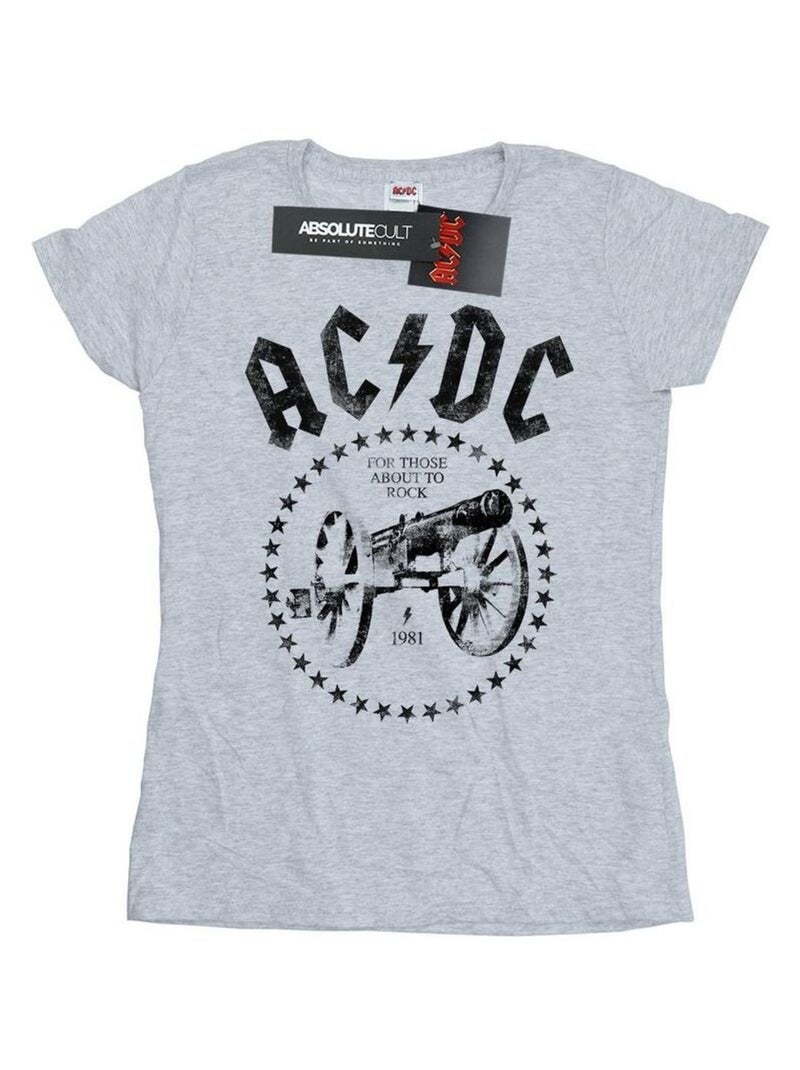 AC/DC - T-shirt WE SALUTE YOU Gris chiné - Kiabi