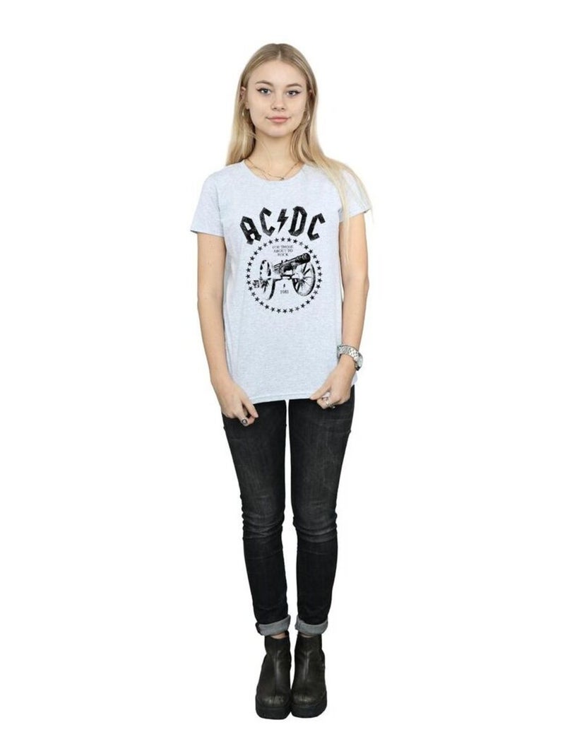 AC/DC - T-shirt WE SALUTE YOU Gris chiné - Kiabi