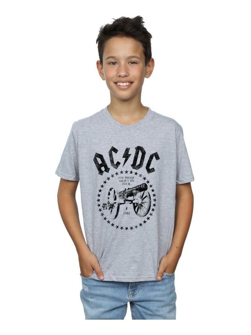 AC/DC - T-shirt WE SALUTE YOU Gris chiné - Kiabi
