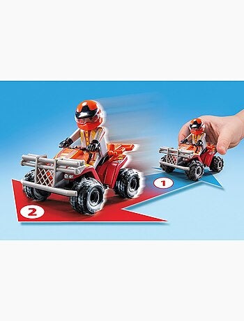 Action Heroes Cascadeurs avec quad moto et tremplins