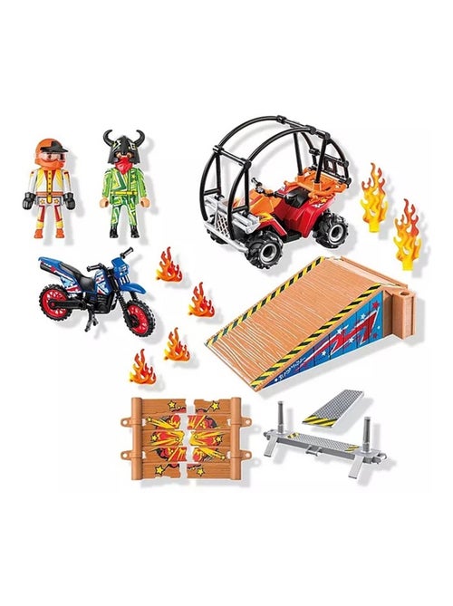 Action Heroes Cascadeurs avec quad moto et tremplins - Kiabi