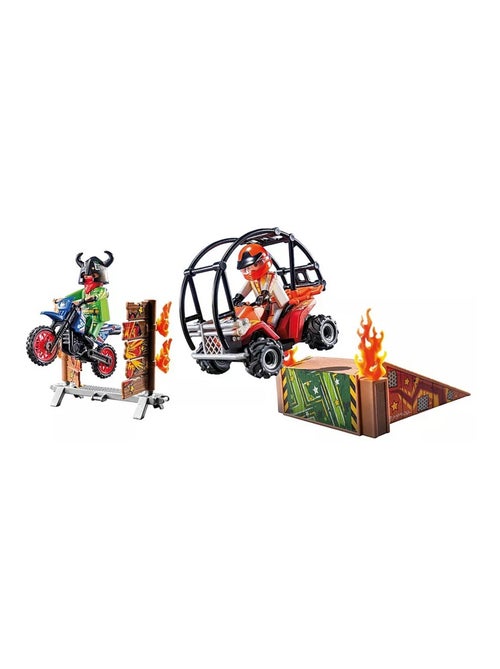 Action Heroes Cascadeurs avec quad moto et tremplins - Kiabi