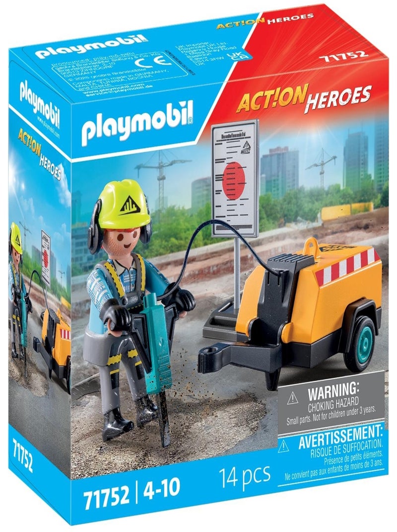 Action Heroes Ouvrier avec marteau-piqueur et signalisation N/A - Kiabi