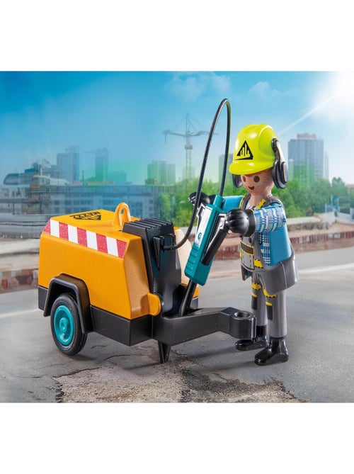 Action Heroes Ouvrier avec marteau-piqueur et signalisation - Kiabi