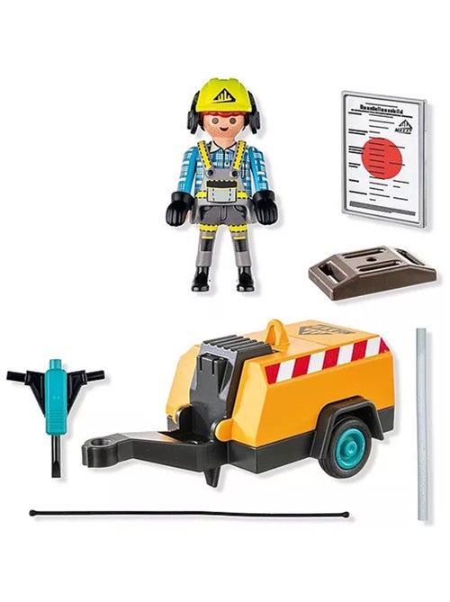 Action Heroes Ouvrier avec marteau-piqueur et signalisation - Kiabi