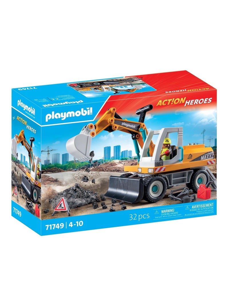 Action Heroes Pelleteuse mécanique avec ouvrier et accessoires N/A - Kiabi