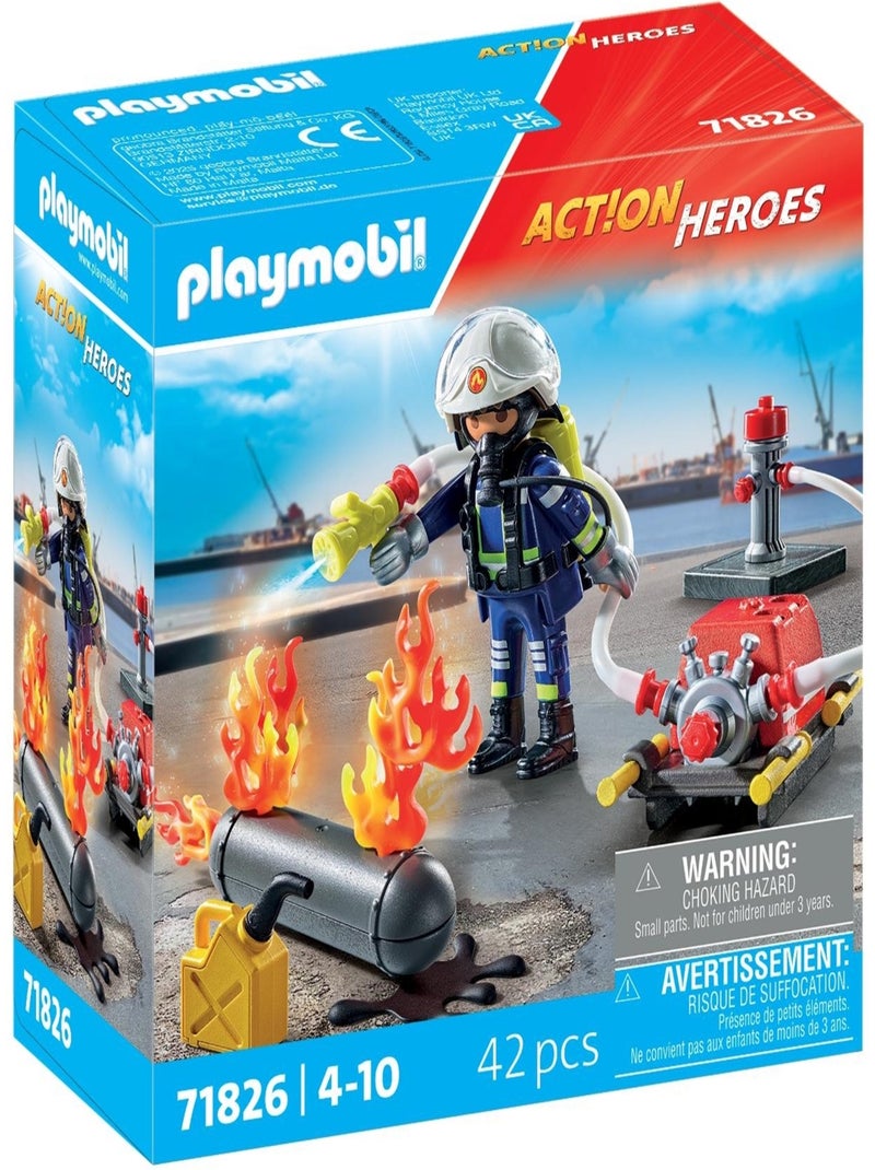 Action Heroes Pompier avec pompe à eau et réservoir enflammé N/A - Kiabi