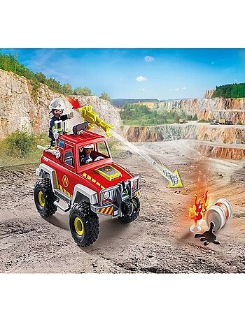 Action Heroes Véhicule de pompiers avec bidon d'essence enflammé