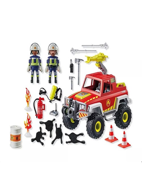 Action Heroes Véhicule de pompiers avec bidon d'essence enflammé - Kiabi