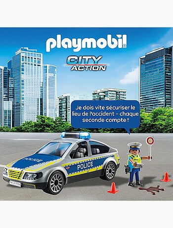 Action Heroes Voiture de police avec sirène et gyrophare