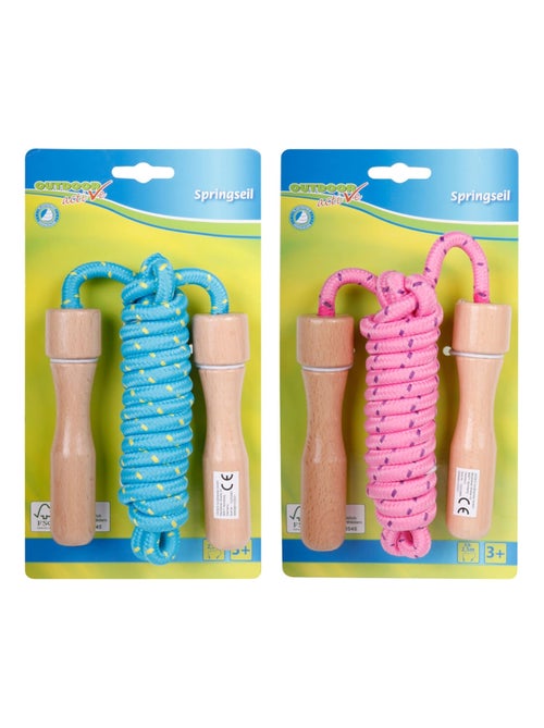 Active Corde à sauter multicolore poignée en bois - Kiabi