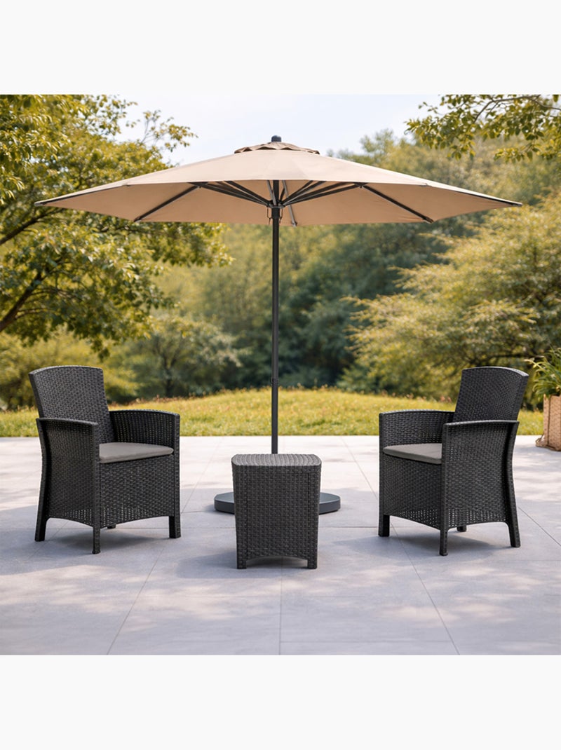 ADANA Ensemble de jardin 2 fauteuils gris anthracite avec table basse Gris - Kiabi
