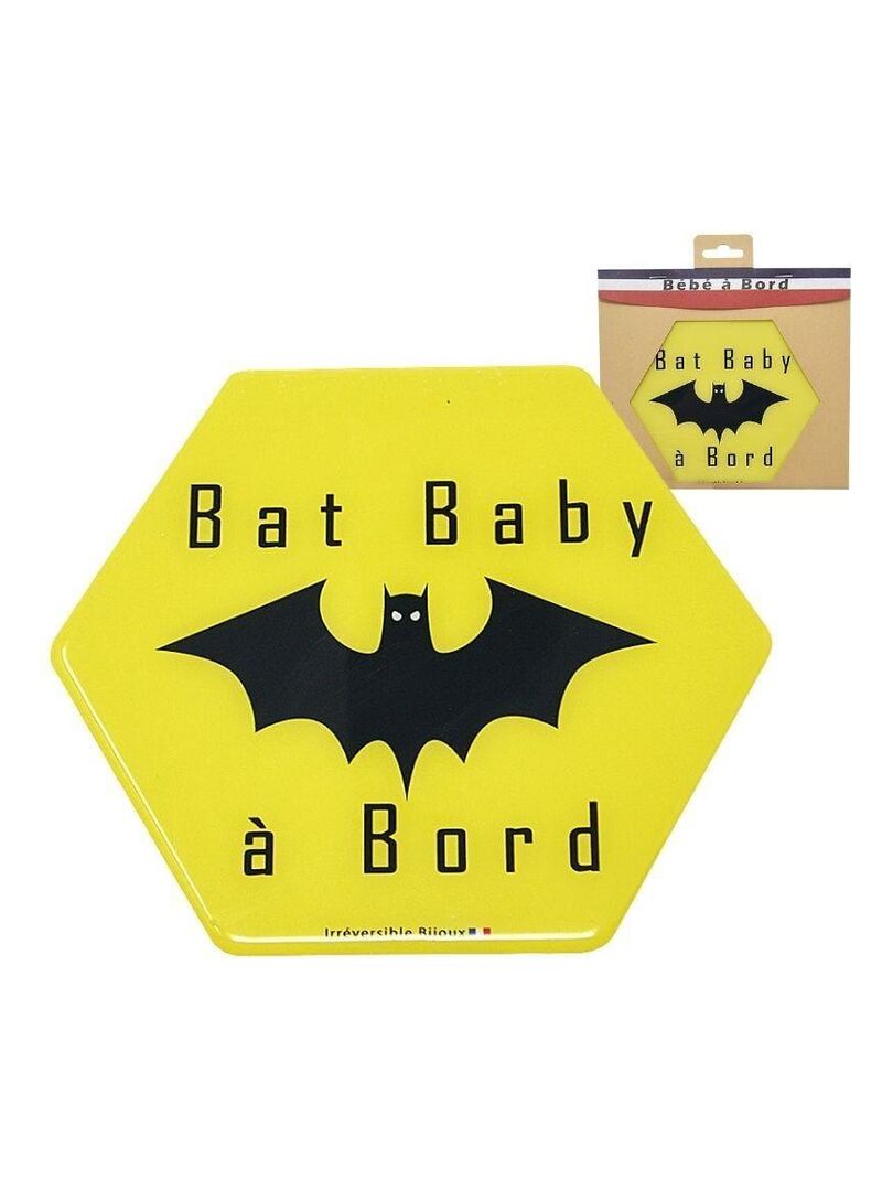 Adhésif / Autocollant bébé à bord - Bat baby - Jaune - Kiabi - 14.39€