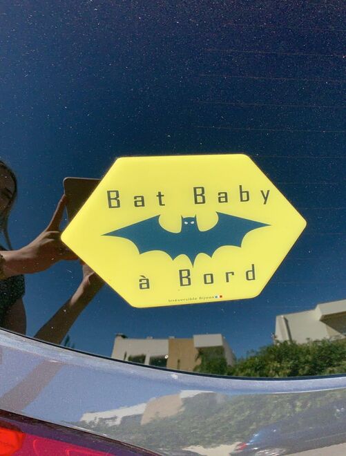 Adhésif / Autocollant bébé à bord - Bat baby - Kiabi