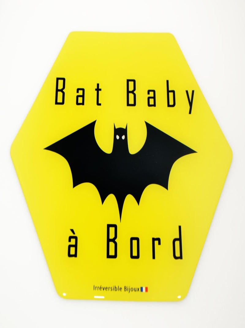 Adhésif / Autocollant bébé à bord - Bat baby Jaune - Kiabi