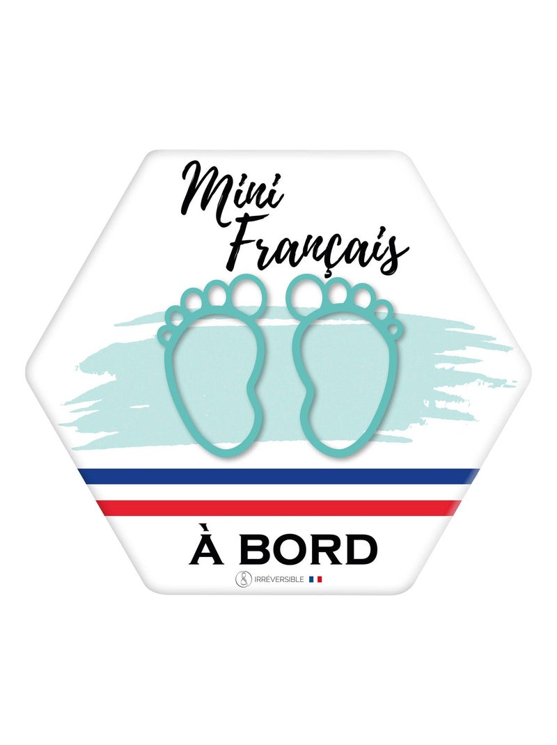 Adhésif / Autocollant bébé à bord - Français(e) à bord - Bleu - Kiabi