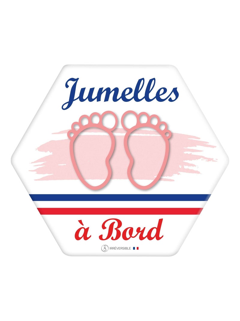 Adhésif / Autocollant bébé à bord - Jumelles Rose - Kiabi