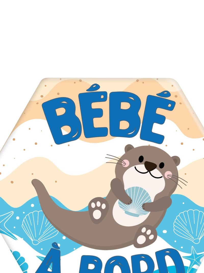Adhésif / Autocollant bébé à bord - Loutre Bleu - Kiabi