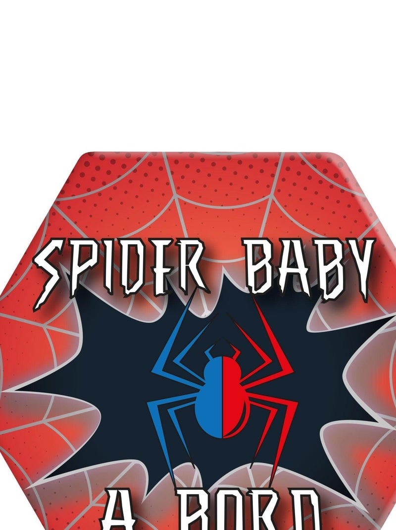 Adhésif / Autocollant bébé à bord - Spider baby Rouge - Kiabi